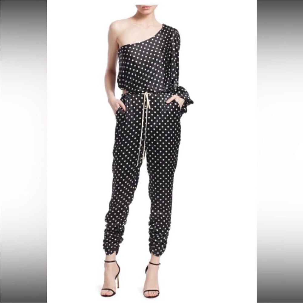 Johanna Ortiz Polka Dot One-Shoulder Jumpsuit, US4